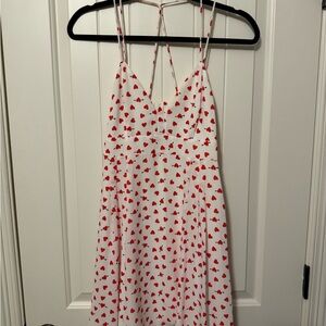 Express White Dress with Red Heart and Arrow Design